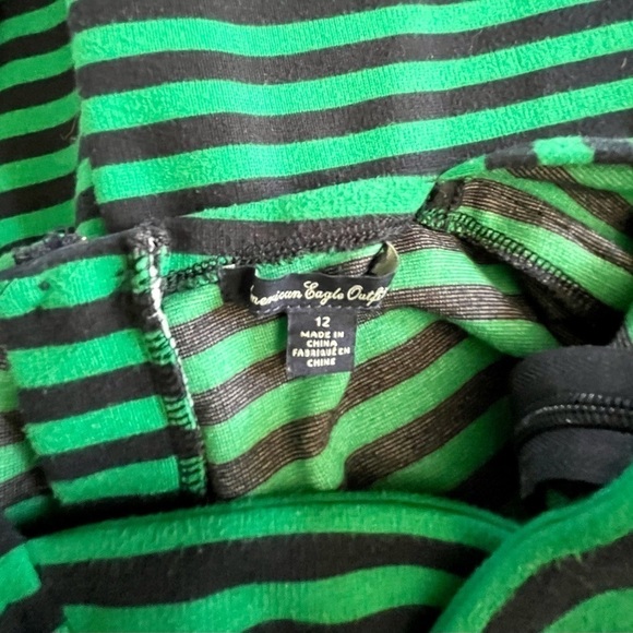 AMERICAN EAGLE, GREEN & BLUE STRIPE DRESS, SIZE 12. - Picture 5 of 6